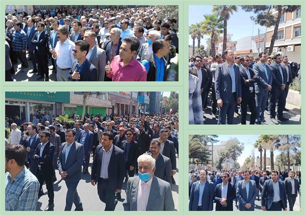 حضور مدیرکل ارتباطات و فناوری اطلاعات استان در راهپیمایی روز قدس
