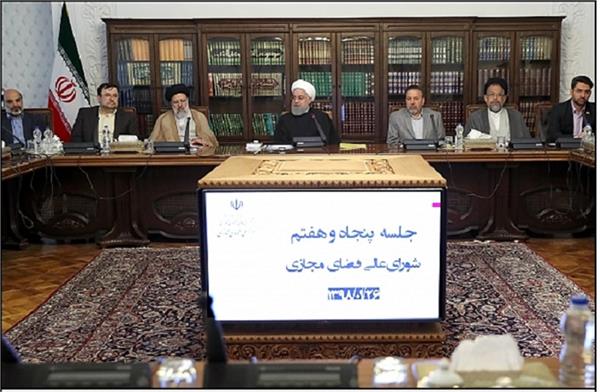 رئیس جمهور: فضای مجازی می تواند در بخش تولید و اشتغال تحرک ایجاد کرده و در رونق تولید ملی تاثیرگذار باشد/ باید برای پیشگیری از انتشار شایعات در فضای مجازی سیاست گذاری مناسبی داشته باشیم/ تاکید بر رفع 